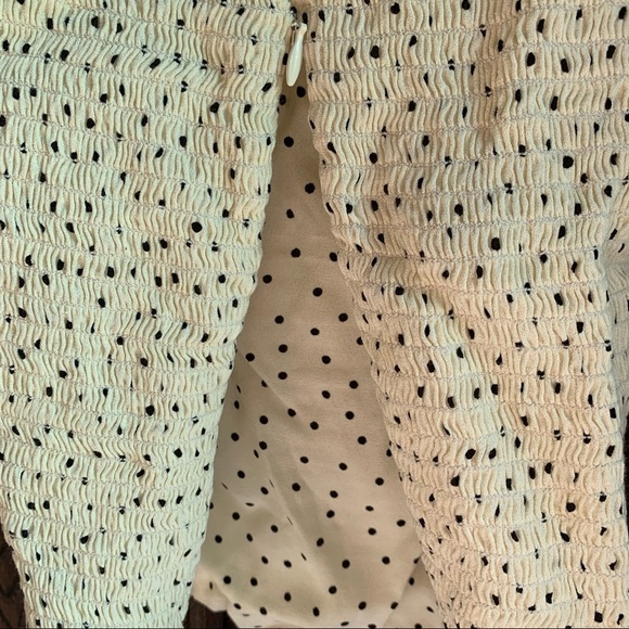 Reformation bustier polka dot blouse in ivory size 12 - Picture 6 of 11